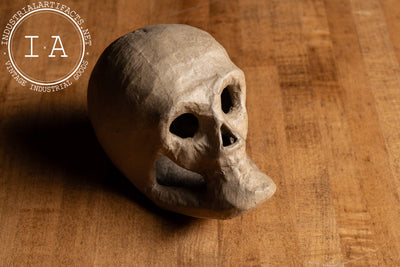 Vintage Stylized Handmade Papier-Mâché Skull