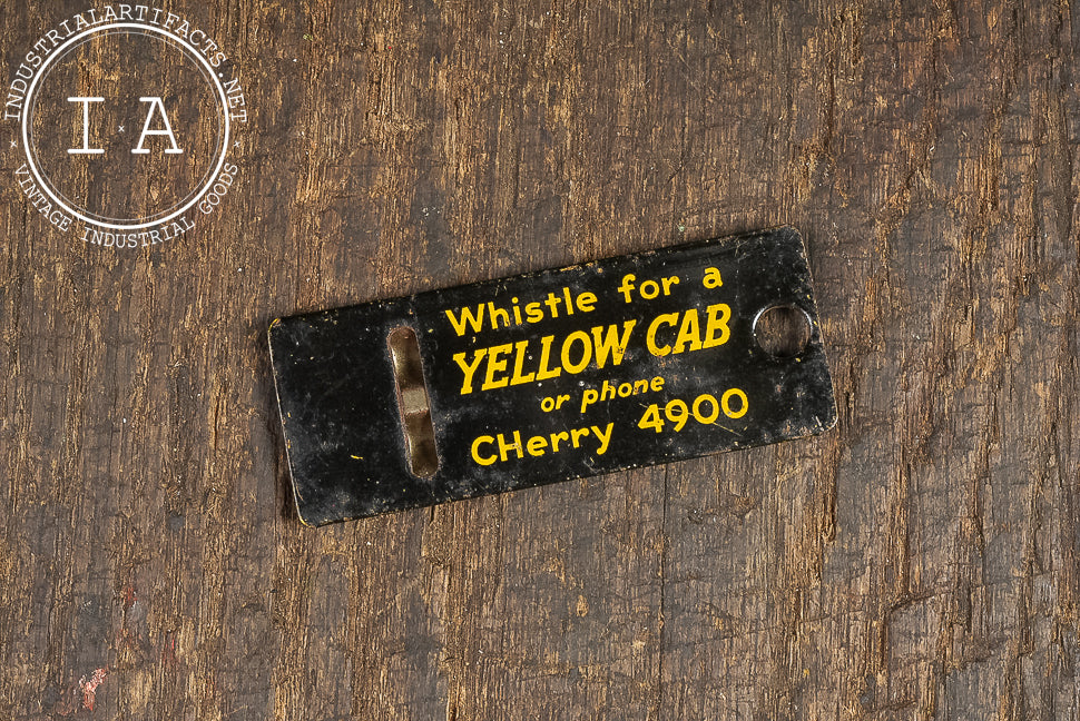 1930s Yellow Cab Advertising Whistle Tag