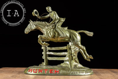 Vintage Cast Metal Hunter Whiskey Advertising Statue