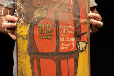 Prohibition-Era Mt. Cabin Soda Embossed Tin Sign