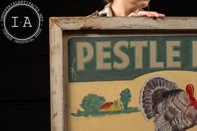 Vintage Smaltz Painted Poultry Farm Masonite Advertising Sign