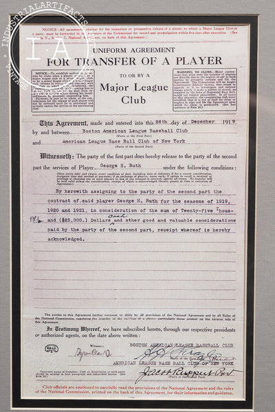 Vintage Framed “Curse of the Bambino” Babe Ruth Display