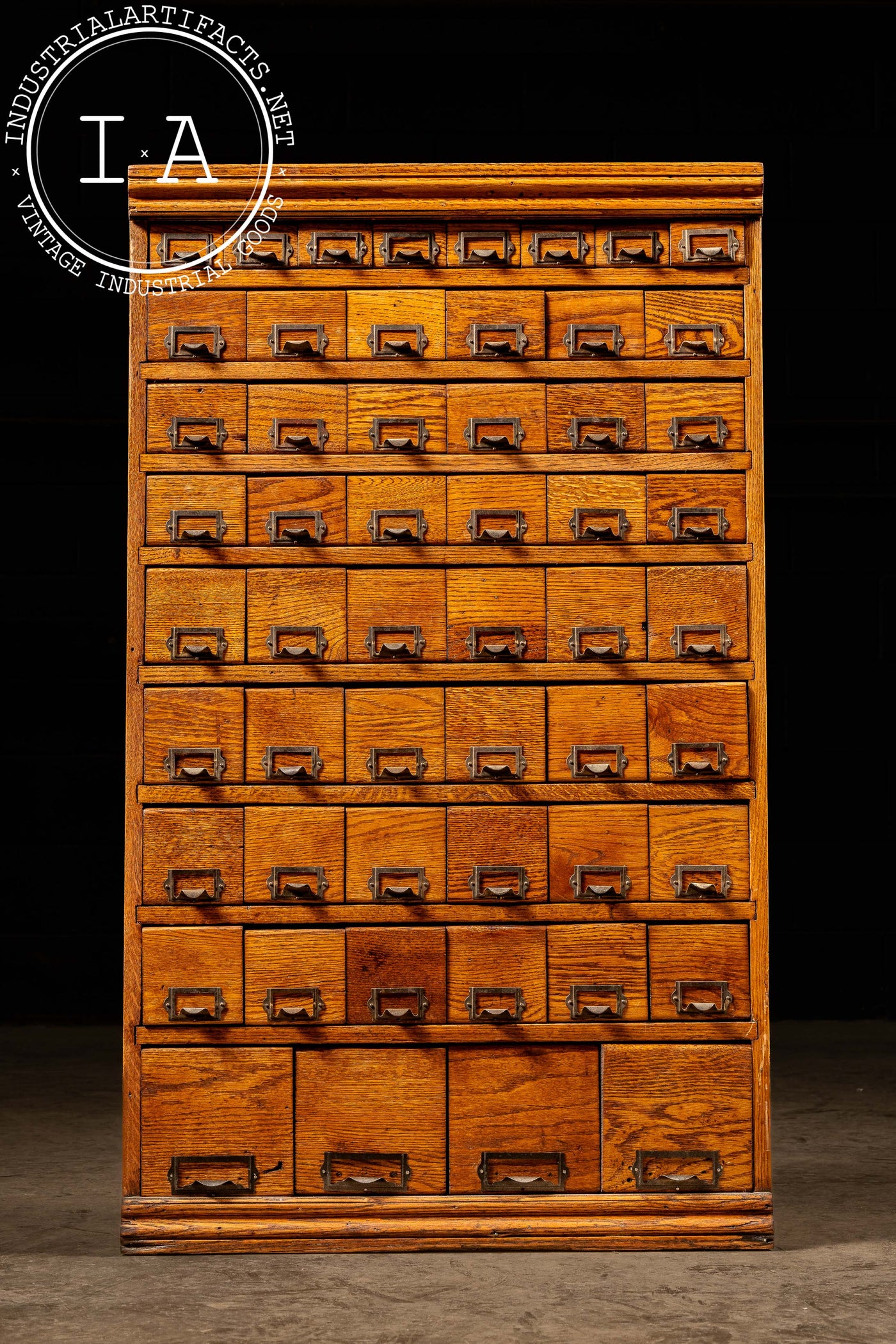 54-Drawer Oak Small Parts Cabinet