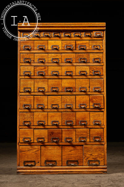 54-Drawer Oak Small Parts Cabinet