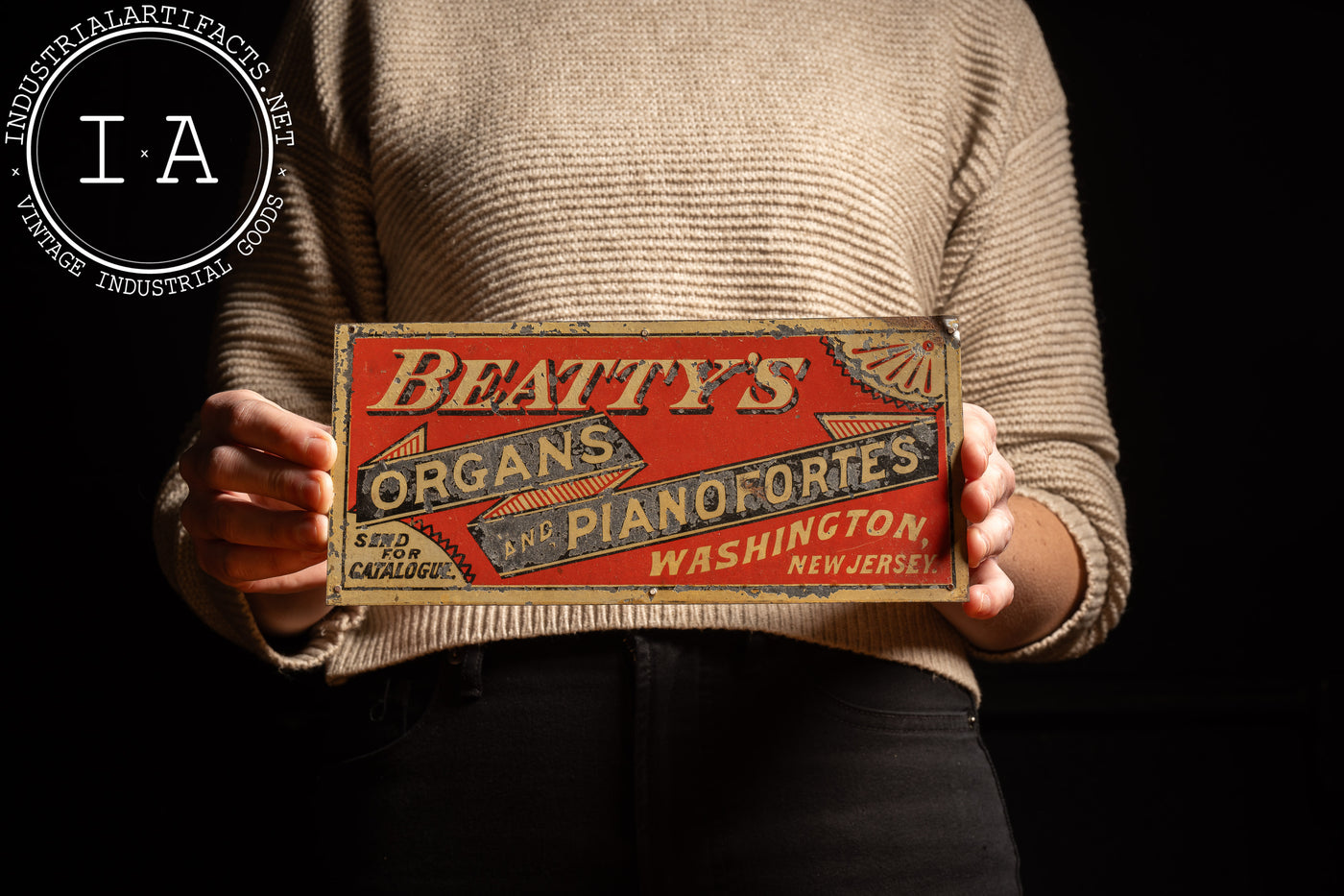 Antique Beatty's Organs Painted Tin Sign