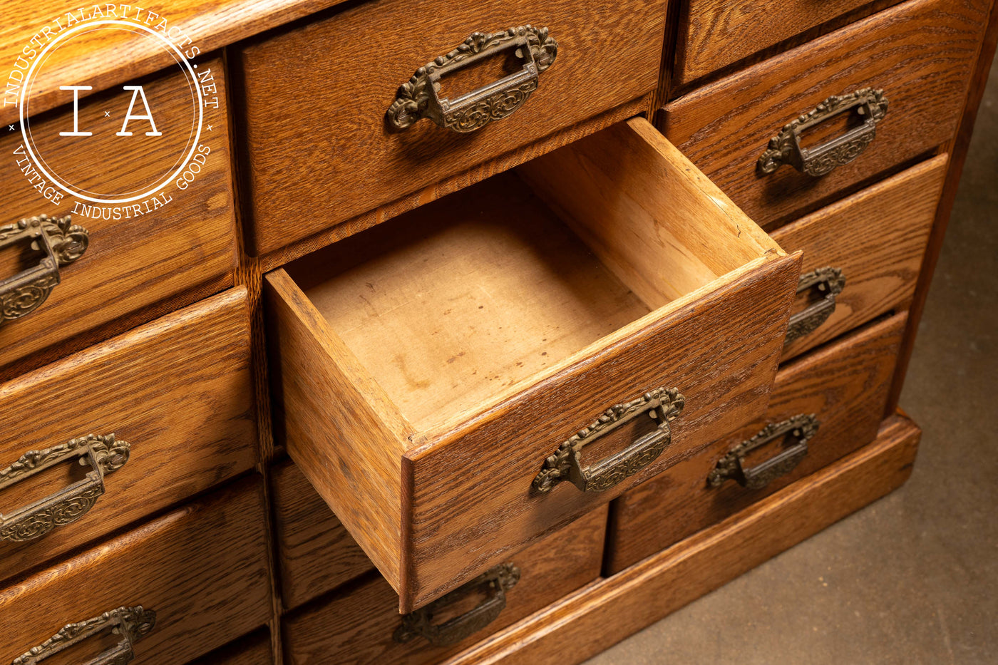 Antique Oak Apothecary Cabinet