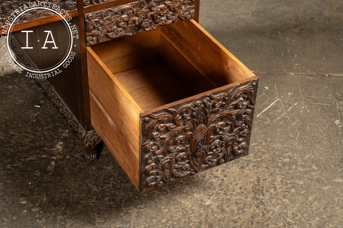 Antique Southeast Asian Carved Rosewood Desk