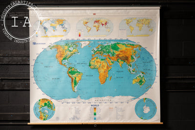 Vintage Nystrom Pull-Down Classroom Map