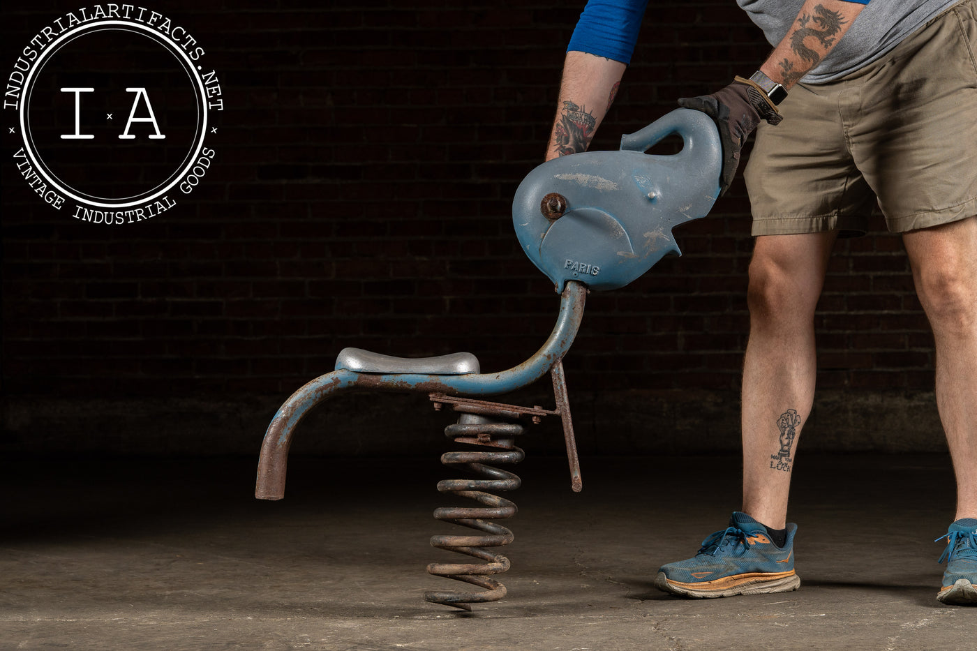 Vintage Blue Elephant Spring Rider by Paris Equipment