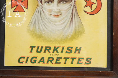 Early 20th Century Framed Fatima Turkish Cigarettes Advertising Sign