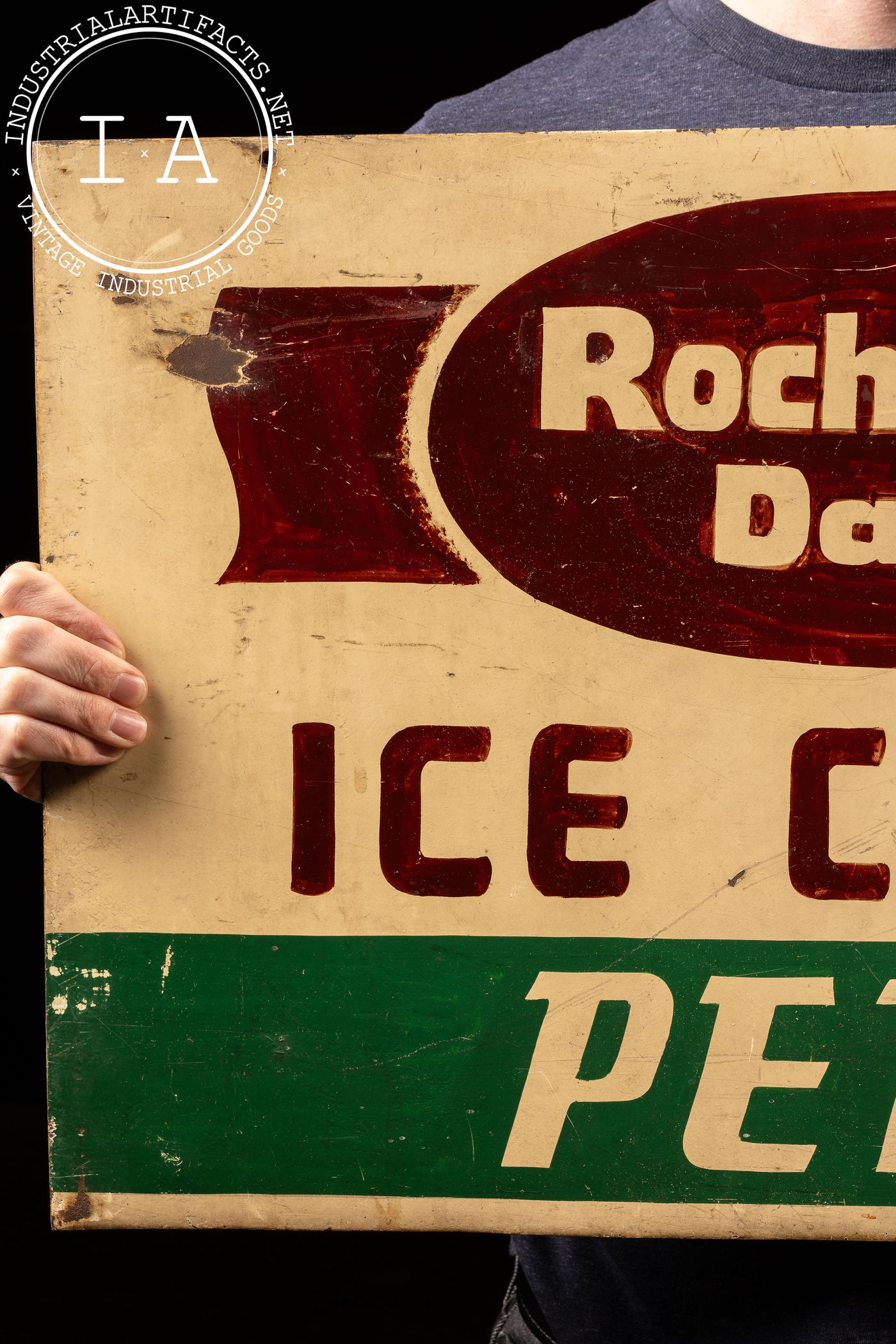 Vintage Hand-Painted Rochester Dairy Sign