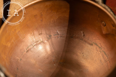 Antique Copper Pot With Cast Brass Lion Handles