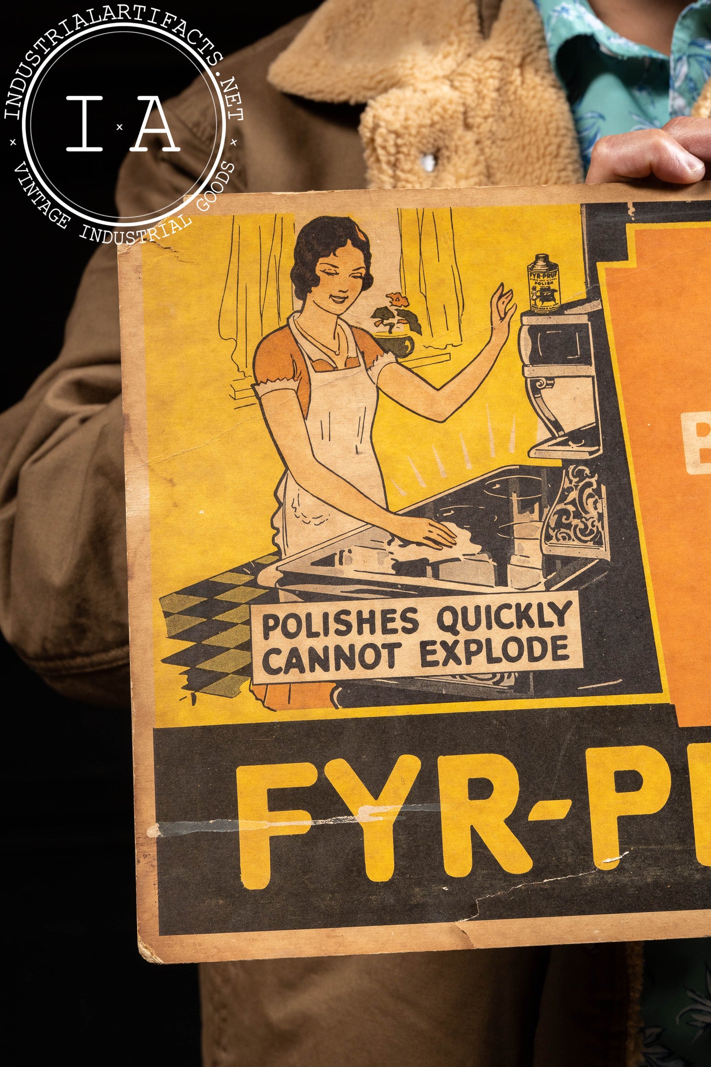 Vintage Fyr-Pruf Stove Polish Cardstock Ad