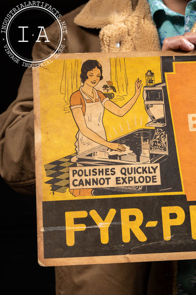 Vintage Fyr-Pruf Stove Polish Cardstock Ad