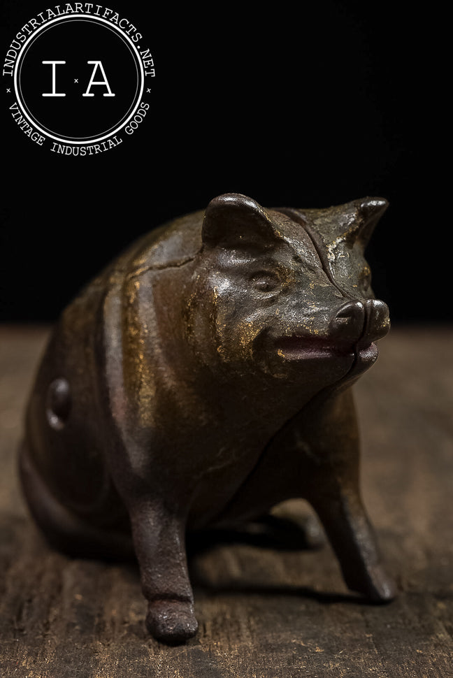 Antique Cast Metal Pig Bank by A. C. Williams