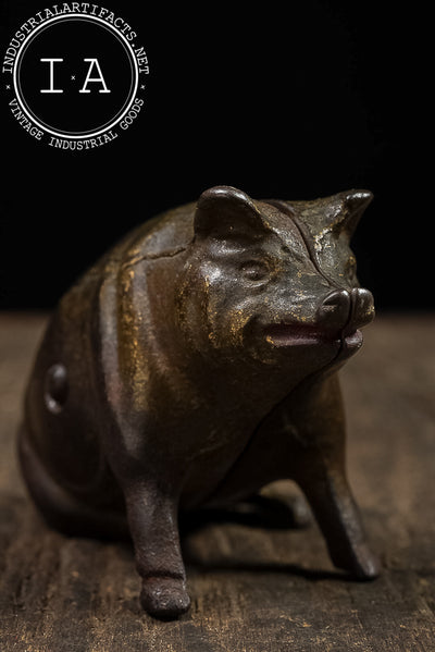 Antique Cast Metal Pig Bank by A. C. Williams
