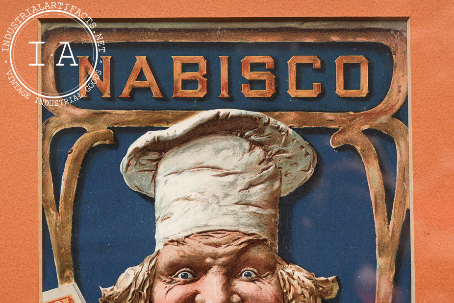Antique Framed Nabisco Sugar Wafers Advertising Print