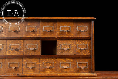 Early 20th Century Tiger Oak Puzzle Box Card Catalog