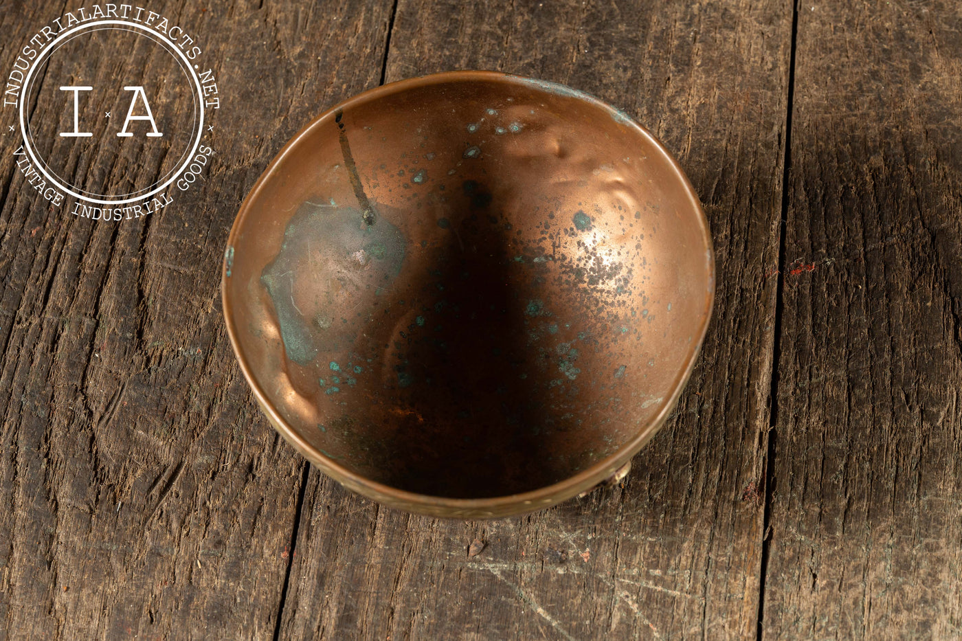 Antique Middle Eastern Copper and Brass Bowl with Applied Motifs