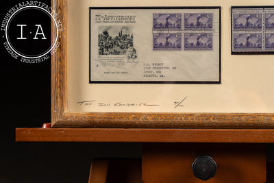 The San Gabriel | Limited Edition Lithograph w Authentic Railroad Commemoratives