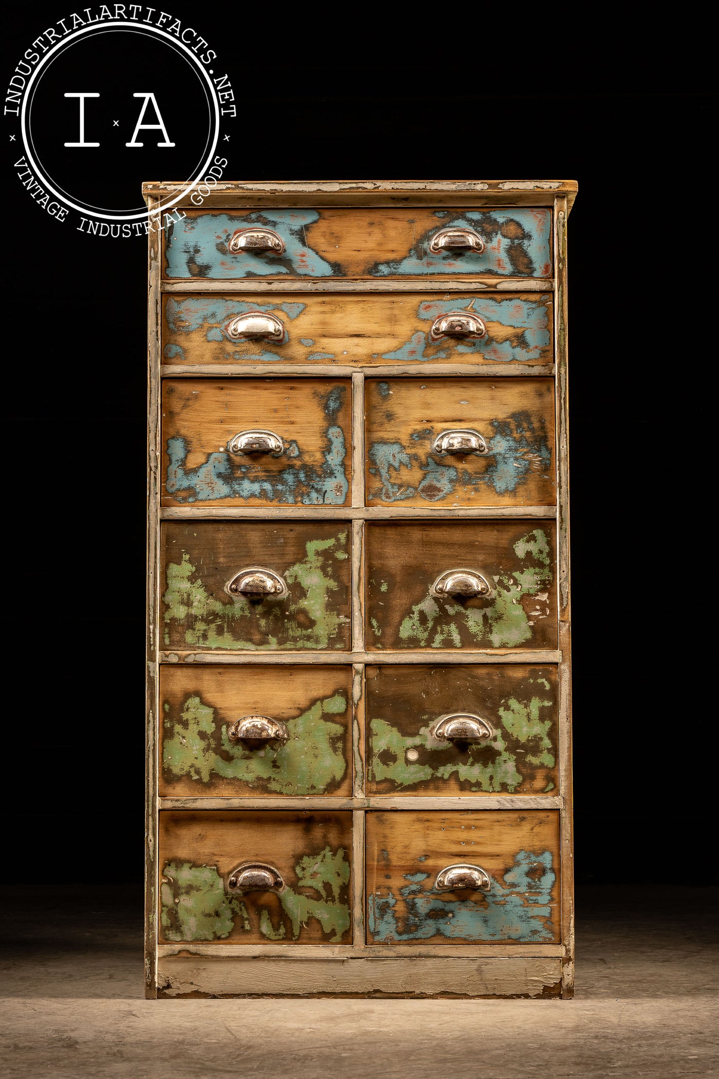 Early Pine Dresser with Distressed Paint