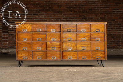 Vintage Oak 24-Drawer Apothecary