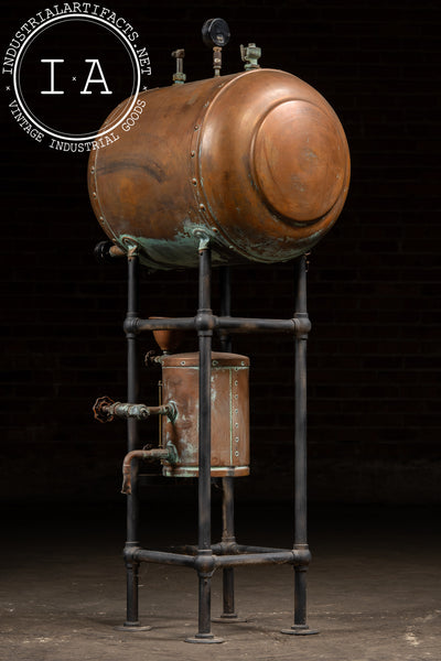 Antique Industrial Copper Pressure Vessel Apparatus