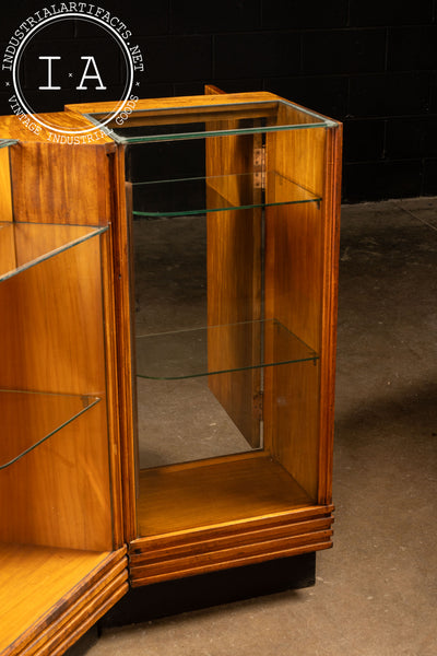 Art Deco Lighted Oak Display Counter