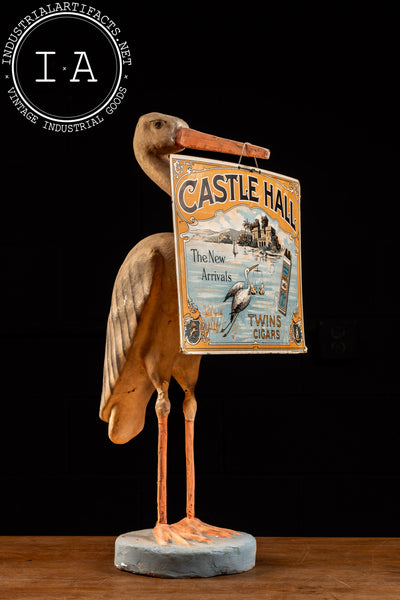 Early 20th Century Cigar Store Stork Advertising Display