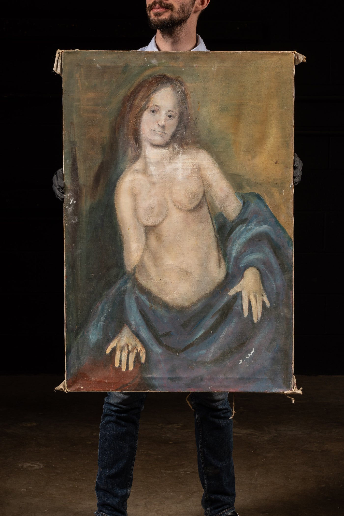 Vintage Nude Portrait, Oil on Canvas, "Fulfillment"