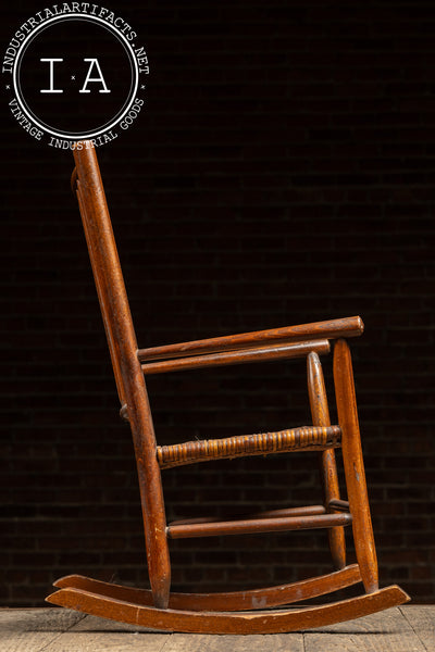 Antique Railback Wicker Child/Doll Rocking Chair