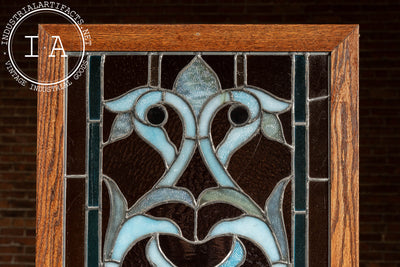 Late 19th Century Memorial Stained Glass Panel in Frame