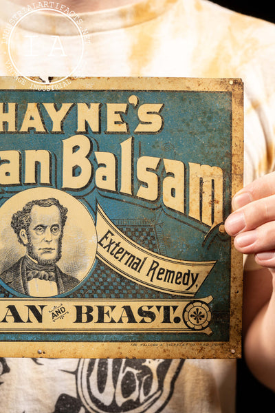 Late 19th Century Painted Tin Dr. Hayne's Advertising Sign