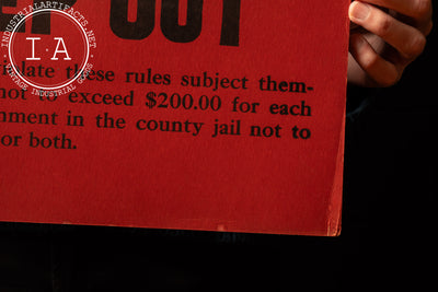 Vintage Cardstock Smallpox Quarantine Warning Sign