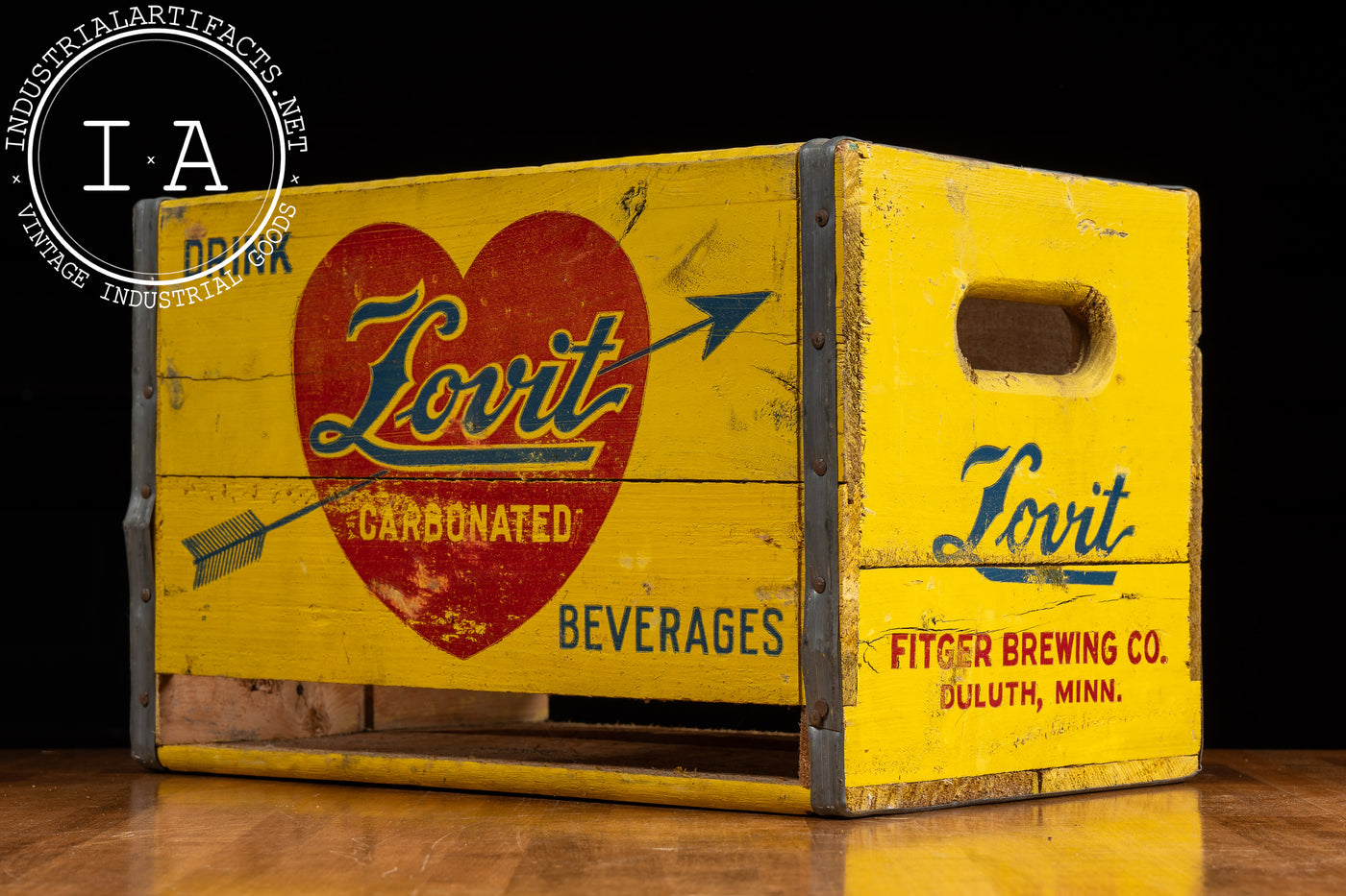 Vintage Lovit Beverages Wooden Shipping Crate