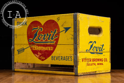 Vintage Lovit Beverages Wooden Shipping Crate