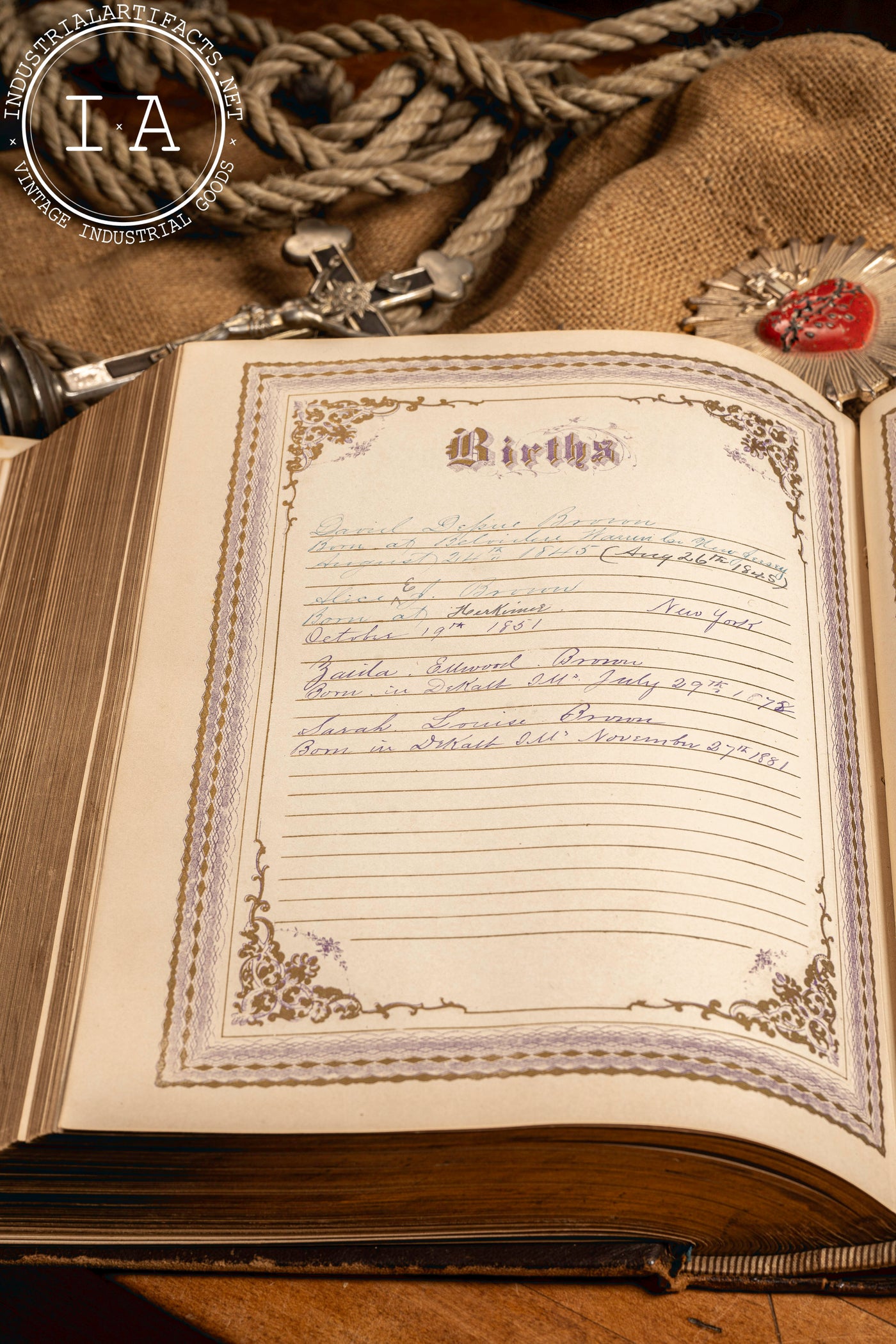 Late 19th Century Ellwood Family Bible - DeKalb, IL