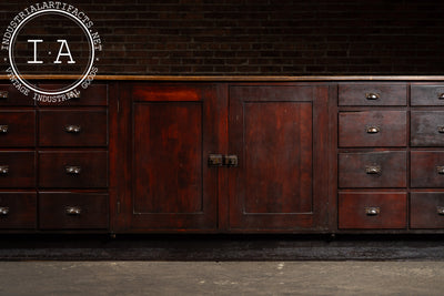 Early 20th Century Apothecary Counter with Drawers and Cupboards
