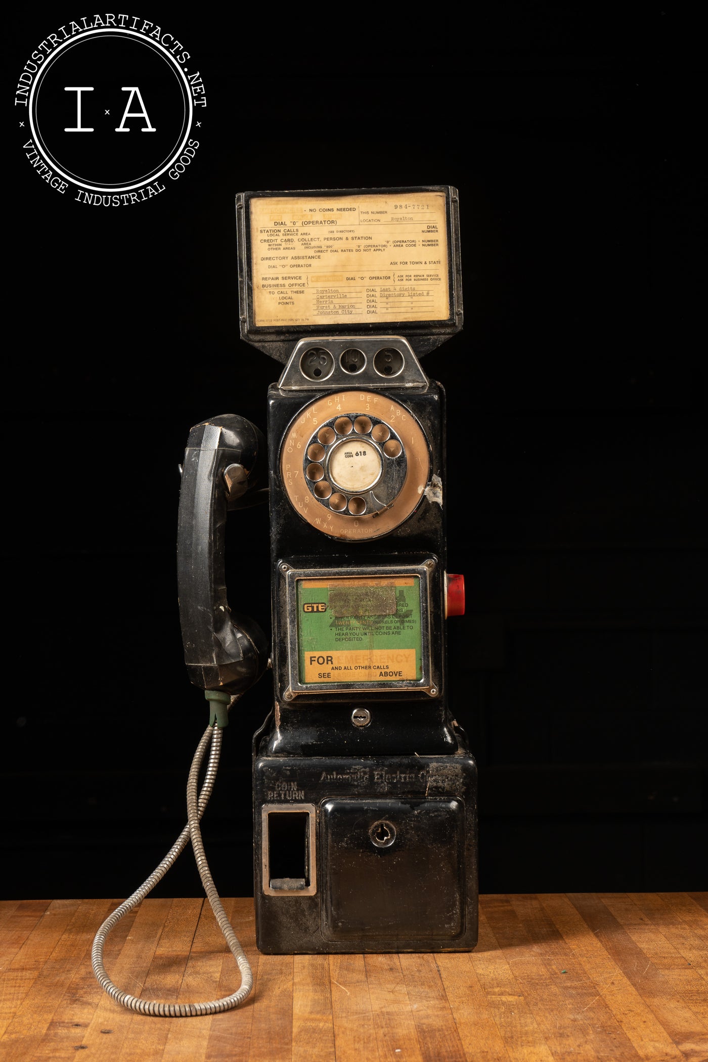 c. 1950s Automatic Electric Three-Slot Payphone