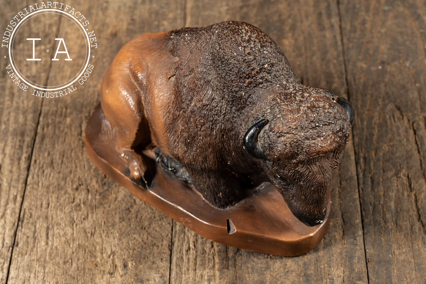 Vintage Ceramic Bison Coin Bank