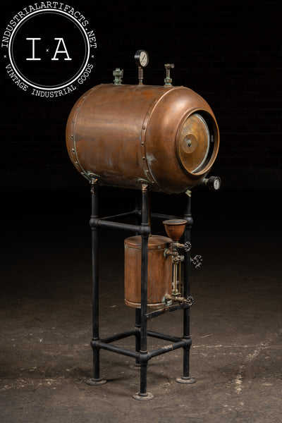 Antique Industrial Copper Pressure Vessel Apparatus