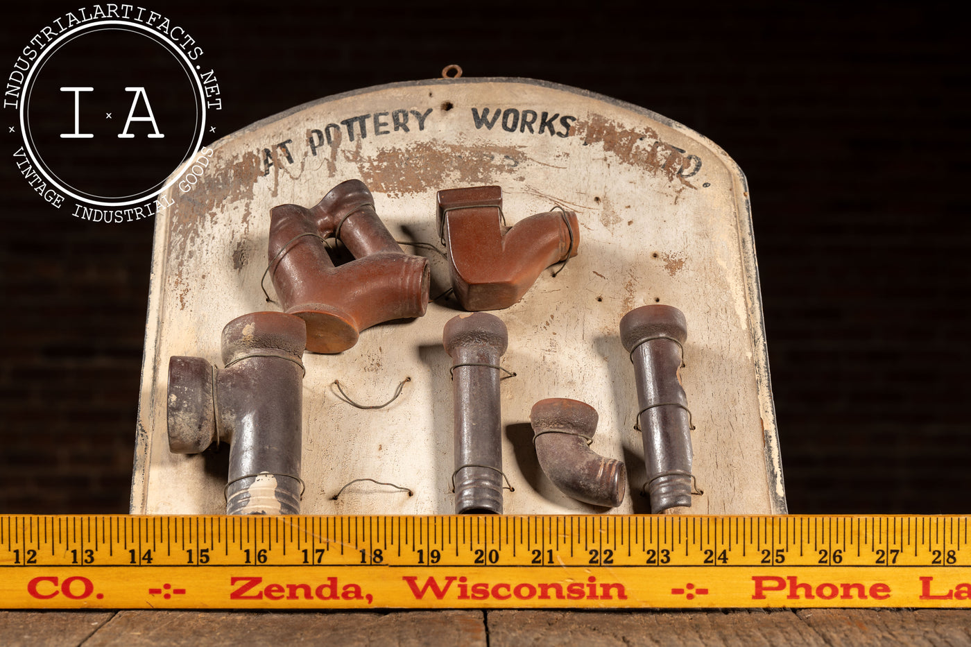 19th Century English Antique Ceramic Pipe Fitting Salesman Sample Display