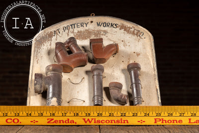 19th Century English Antique Ceramic Pipe Fitting Salesman Sample Display