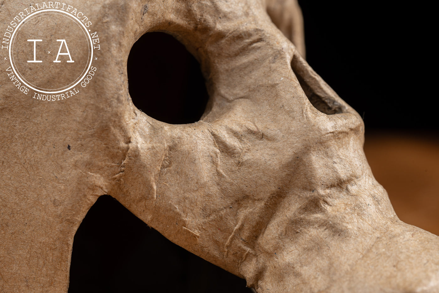 Vintage Stylized Handmade Papier-Mâché Skull