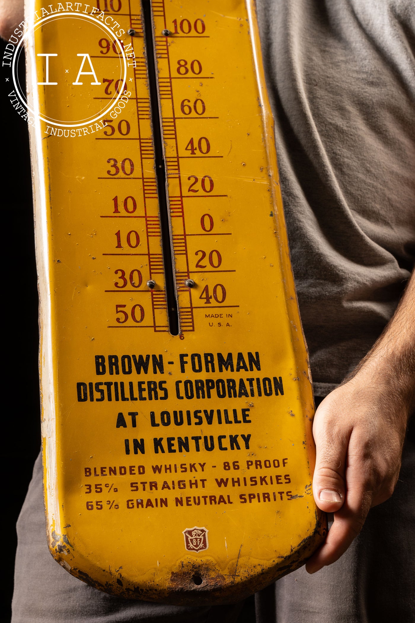 Vintage King Bourbon Advertising Thermometer