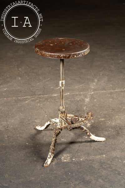 Early 20th Century Chippy Adjustable Dental Stool