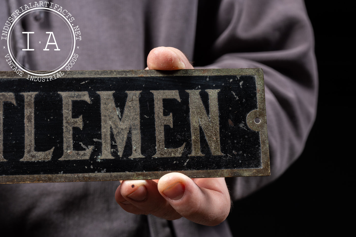 Antique Metal "Gentlemen" Restroom Sign