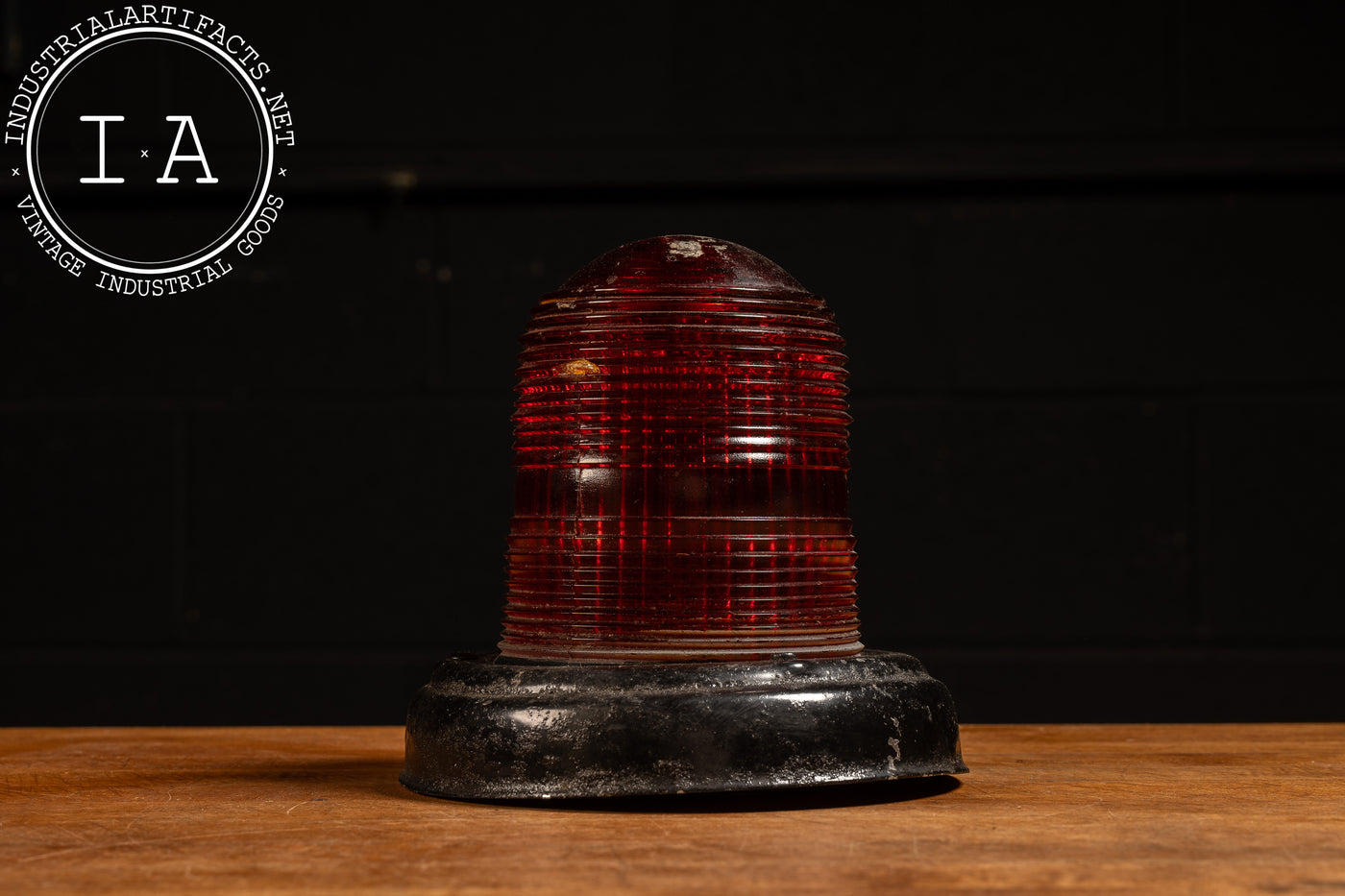 Vintage Industrial Fresnel Warning Light