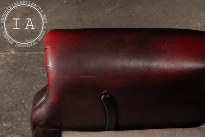 Tufted Churchill Style Recliner with Ottoman in Oxblood