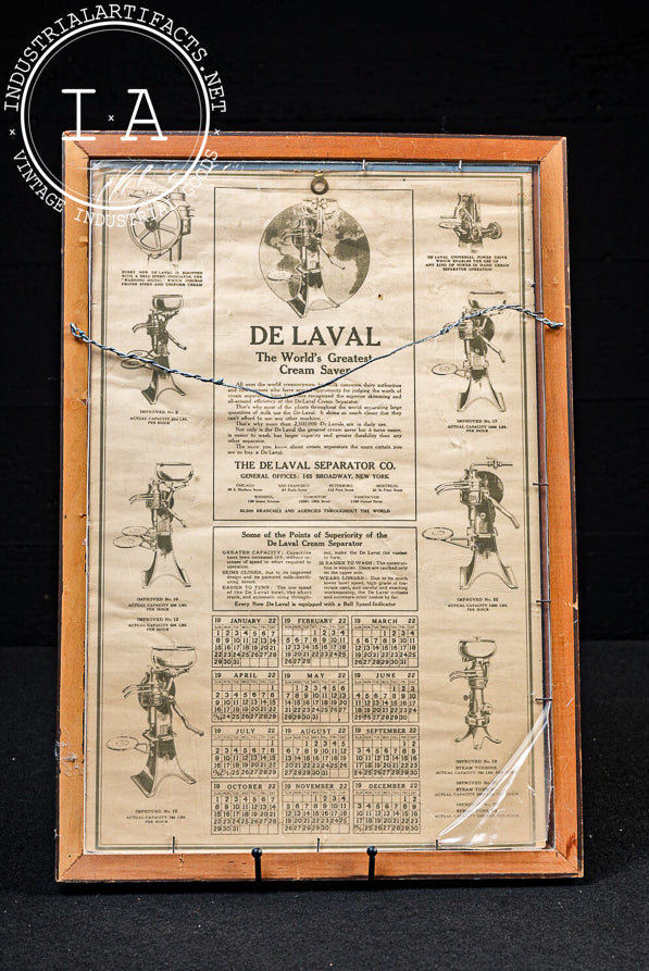 Framed Antique Double-Sided De Laval Cream Separators Advertising Print